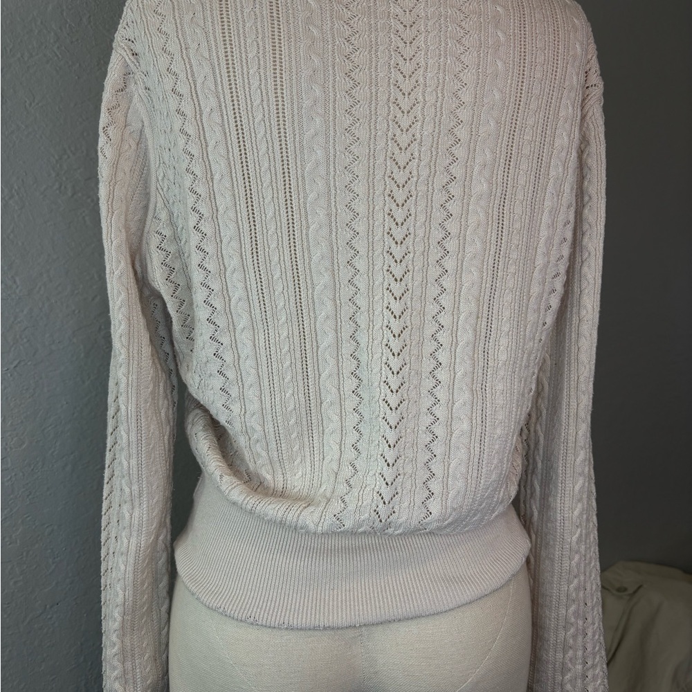 Anna Cable Apricot Knit Cardigan - Picture 3 of 6